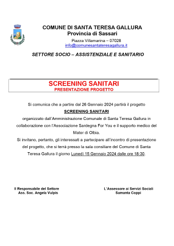Screening sanitari