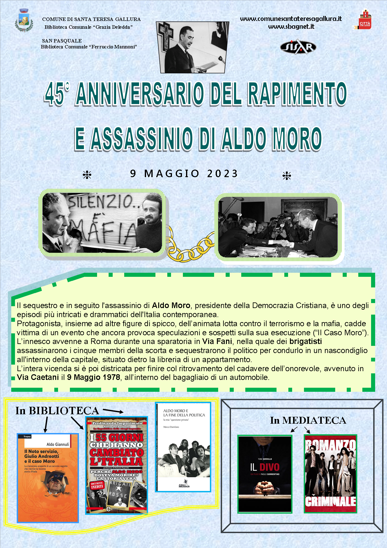 Biblioteca Comunale, Area Focus: Assassinio di Aldo Moro