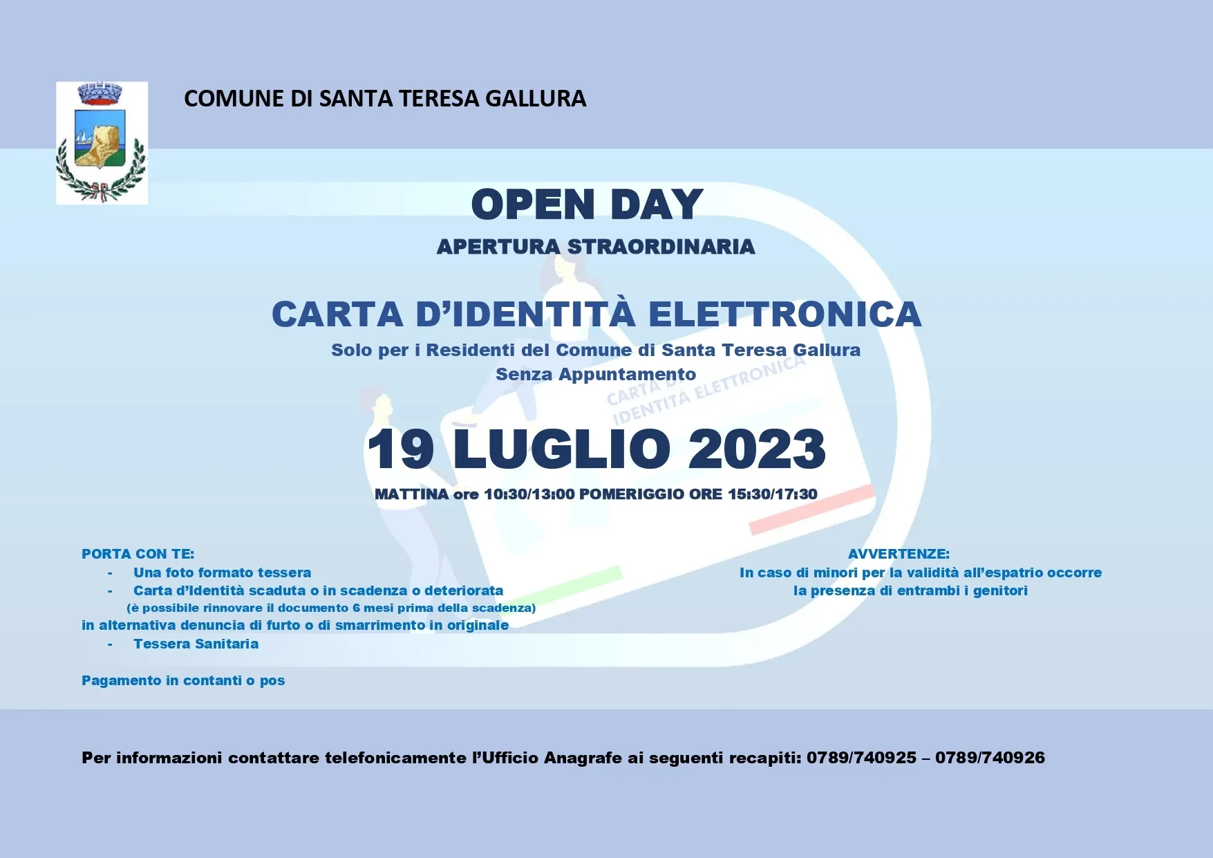 Ufficio Anagrafe - Open Day Carta d'identità elettronica