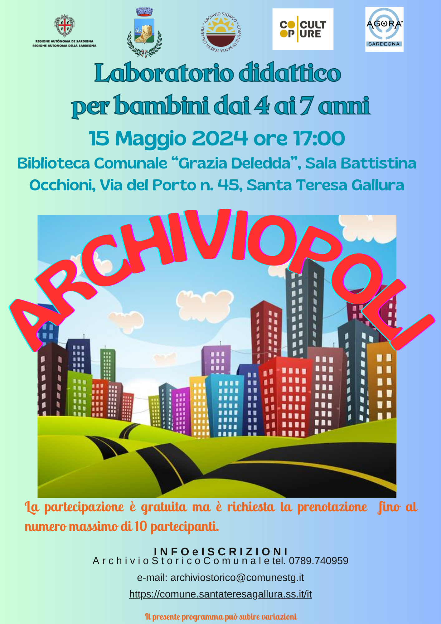 Laboratorio didattico per i bambini dai 4 ai 7 anni