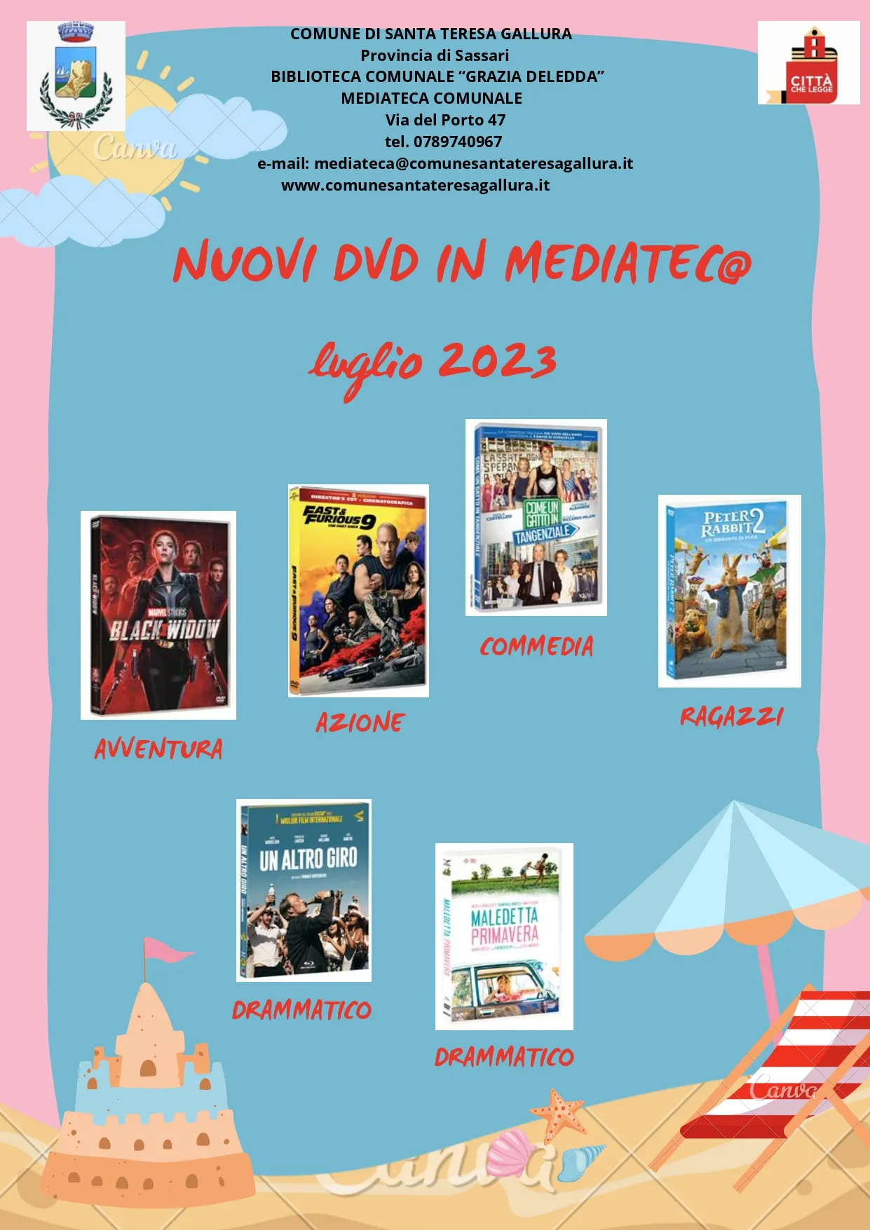 Mediateca Comunale: Novità DVD Luglio 2023